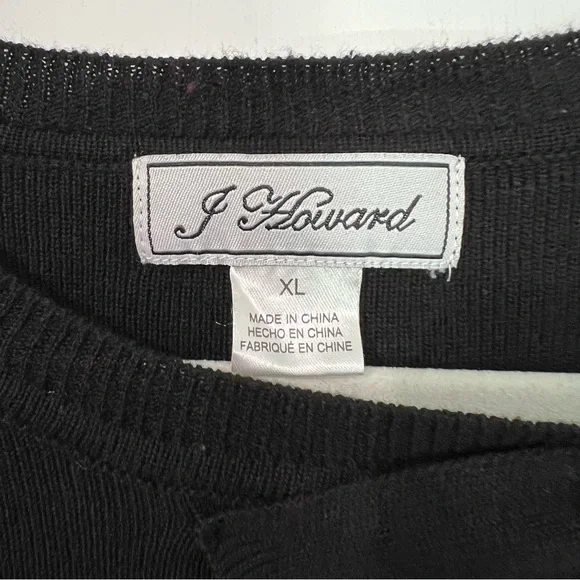 Vintage Jessica Howard Black Long Sleeve Knit Midi Dress with Bow Detail - Picture 4 of 7